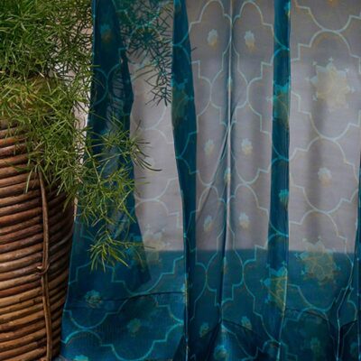 Stylish Teal Organza Curtains for Doors and Windows – Lightweight and Sheer