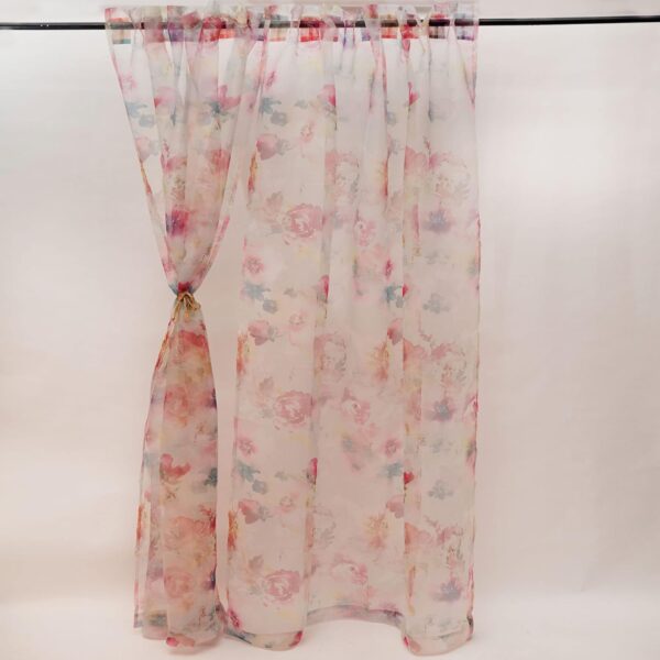 Stylish ZEBA Polyester Sheer Curtains for Doors and Bedrooms - Floral Design