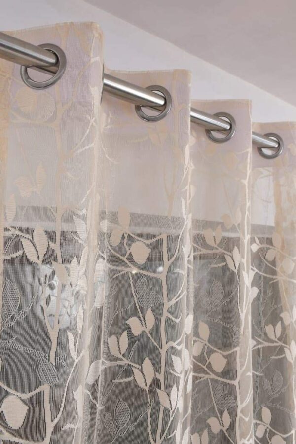 Stylocasa Sheer Leaf Print Curtains for Living Room and Balcony Decor