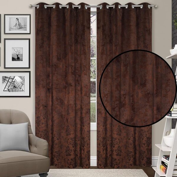 Suede Velvet Floral Curtain: 80% Room Darkening for Cozy Living Rooms