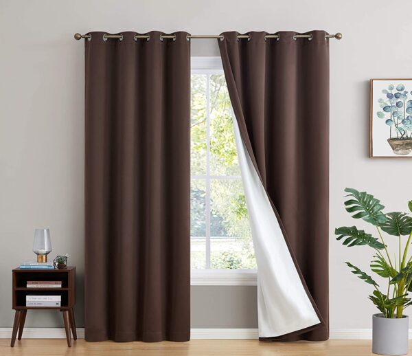 Thermal Insulated Blackout Curtains for Bedroom - Double Layer, Noise Reducing