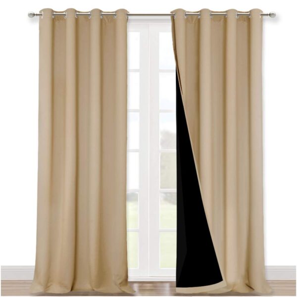 Thermal Insulated Blackout Curtains for Full Light Blocking and Soundproofing