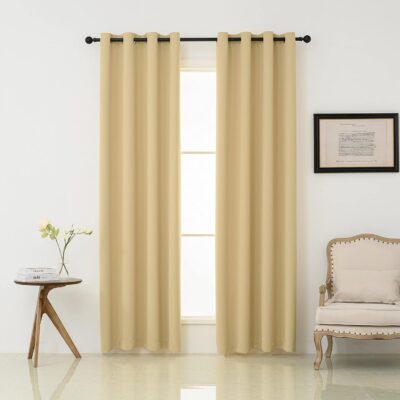 Thermal Insulated Blackout Curtains for Living Room and Bedroom – Beige