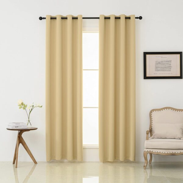 Thermal Insulated Blackout Curtains for Living Room and Bedroom - Beige