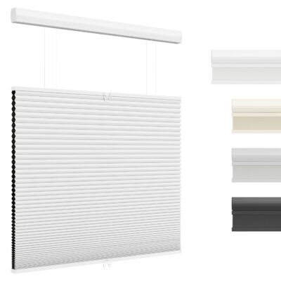 Top Down Bottom Up Cordless Blackout Honeycomb Shades in White, 24″ x 64″