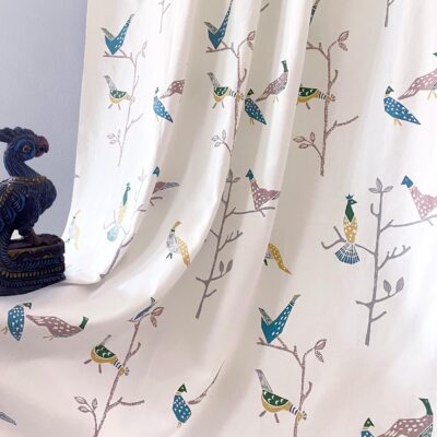 Tranquebar 100% Cotton Room Darkening Bird Print Curtains – Set of 2