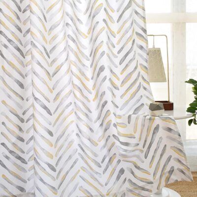 Tranquebar 100% Cotton Room Darkening Curtains with Chevron Print for Doors