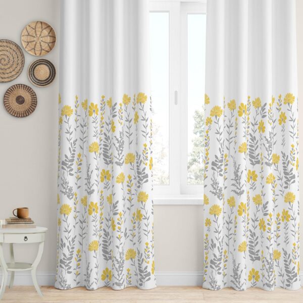 Tranquebar Cotton Curtains: Floral Print, Room Darkening, Set of 2