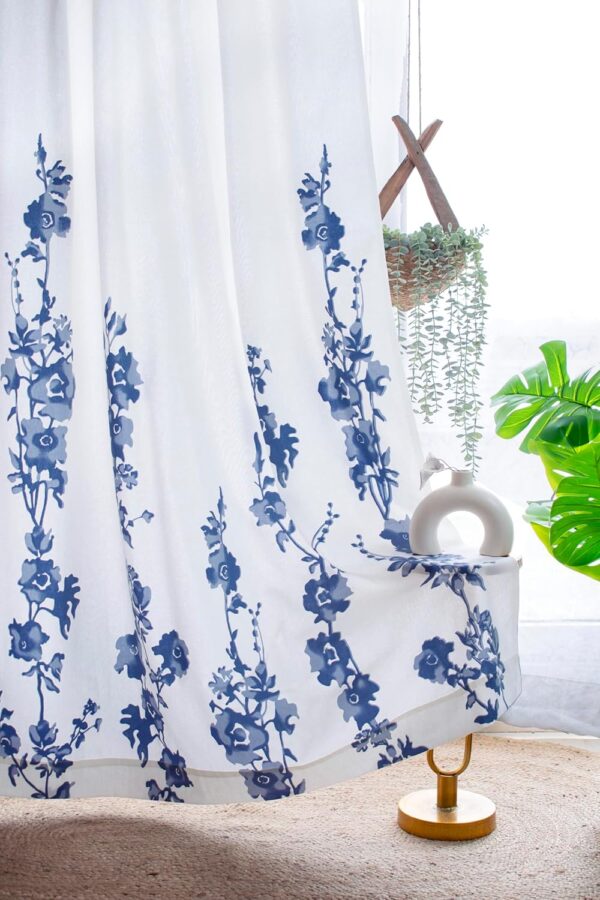 Tranquebar Floral Print Cotton Curtains - Room Darkening, Light-Filtering Set of 2