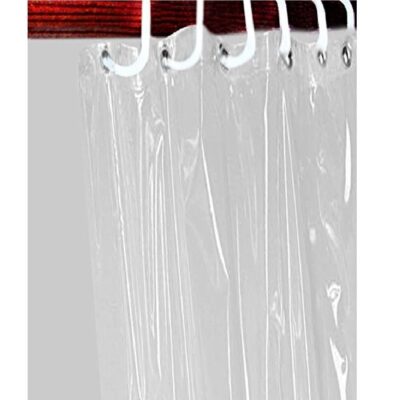 Transparent PVC Solid Ac Curtain – 4.5 Ft x 9 Ft with Shower Rings