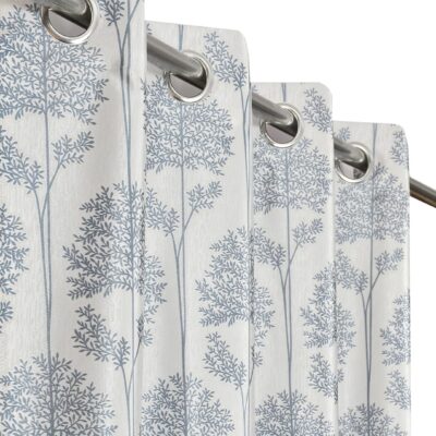 Tree Printed Long Window Curtains – Room Darkening Blackout Set of 2