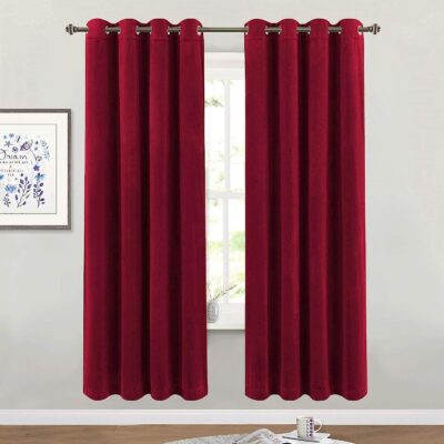 Umi Room Darkening Velvet Curtains – Elegant Wine Color for Any Room