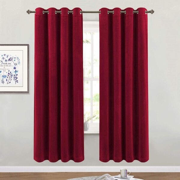 Umi Room Darkening Velvet Curtains - Elegant Wine Color for Any Room