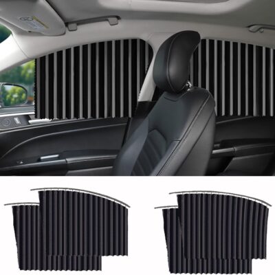 Universal Fit Magnetic Car Sunshade – UV Protection & Privacy Curtain Set