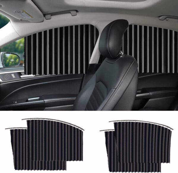 Universal Fit Magnetic Car Sunshade - UV Protection & Privacy Curtain Set