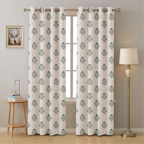 Urban Space 100% Cotton Light-Filtering Curtains for Doors, Set of 2