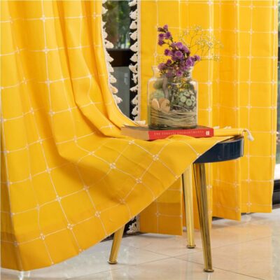 Urban Space 7 Ft Cotton Curtains with Tassels for Stylish Room Darkening