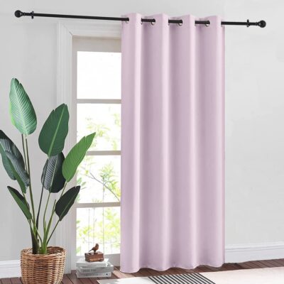 Urban Space 7ft Faux Silk Blackout Curtains Set of 2 in Lavender