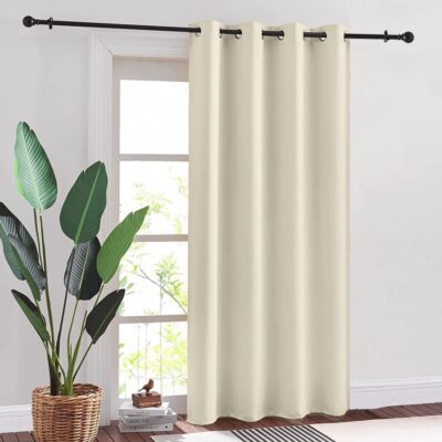 Urban Space 8 Feet Long Faux Silk Blackout Curtains Set of 2