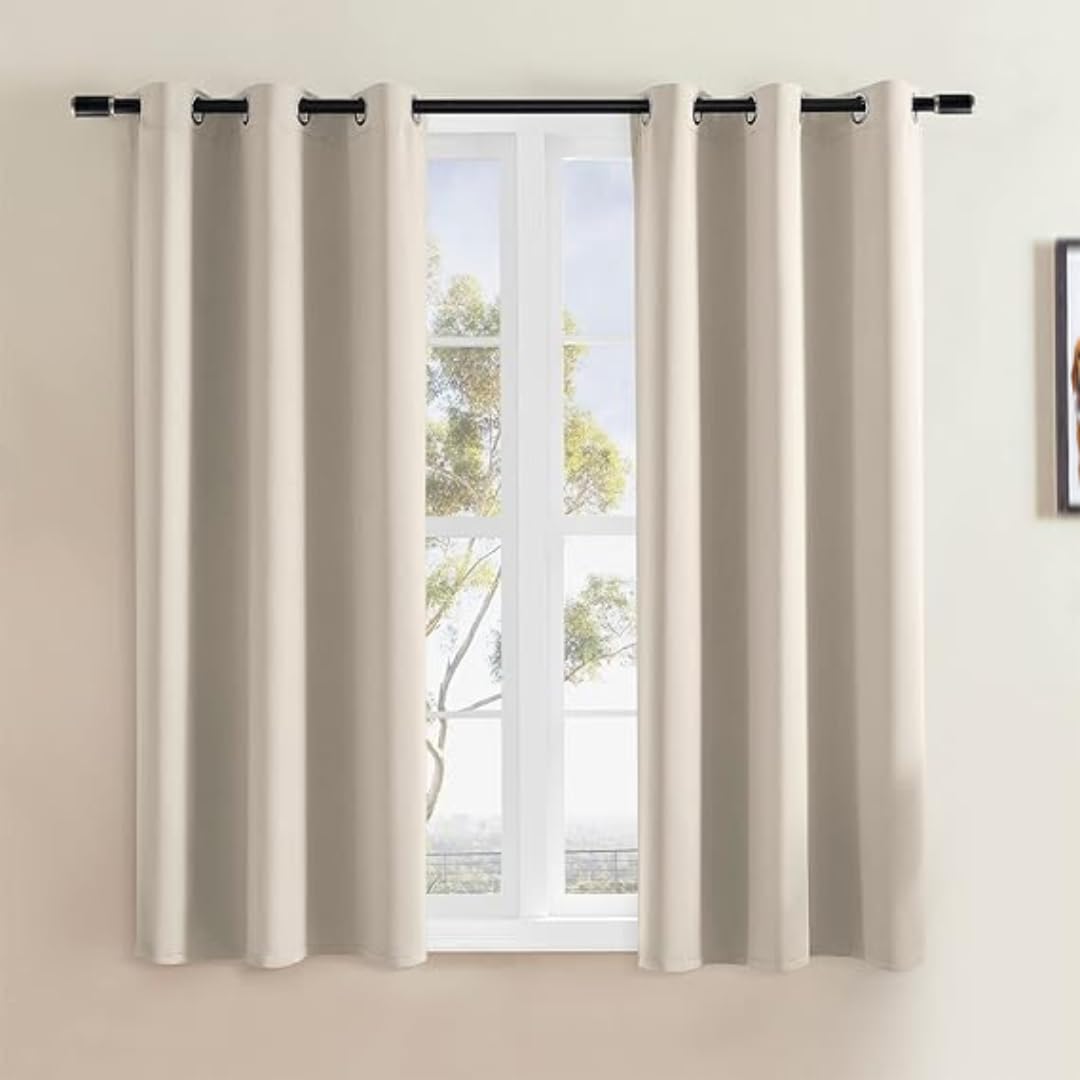 Transform Your Space with Urban Space Faux Silk Blackout Curtains in Beige