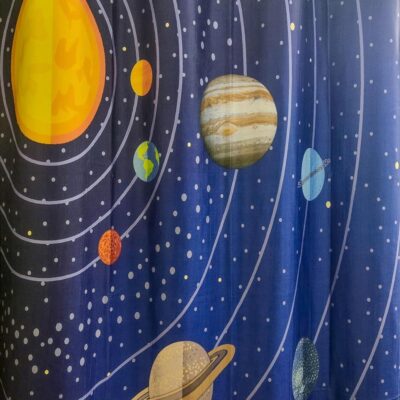 VJK FAB Space Theme Curtains for Kids Room – Planets Design Set of 2