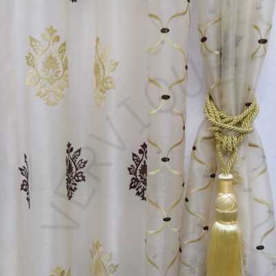 Vervique Premium Paisley Grommet Curtains: Elegant Sheer Window Treatment Set