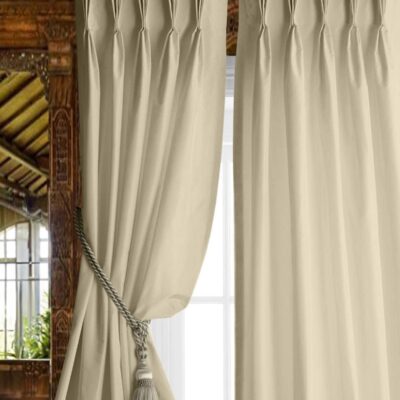 Villey Drapes Beige Blackout Curtains for Bedrooms and Living Rooms