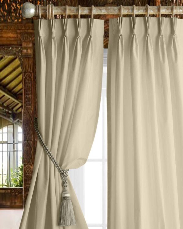 Villey Drapes Beige Blackout Curtains for Bedrooms and Living Rooms