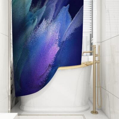 Waterproof 3D Digital Printing Shower Curtain with Hooks – Mold Resistant Design 34