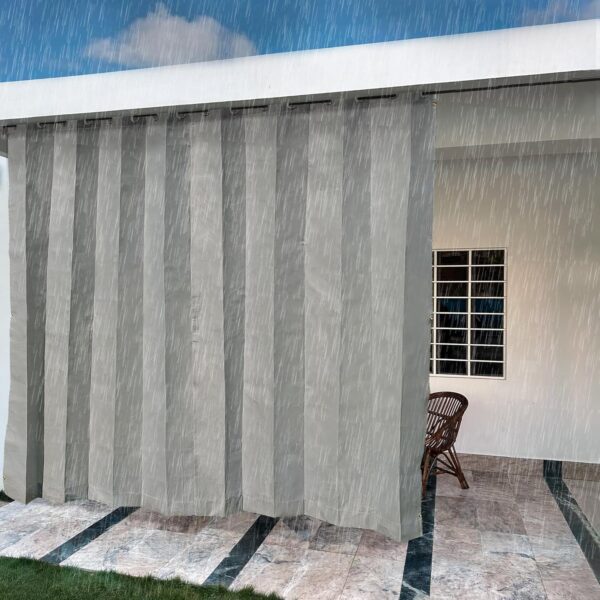 Waterproof Balcony Curtain: HDPE Fabric for Sun & Rain Protection, 9ft Long