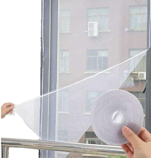 Window Ready Fiberglass Insect Net with Strong Adhesive Tape - 120 GSM, 90x120 cm