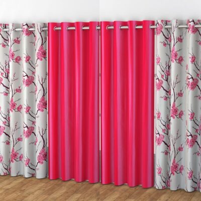 YUKANY Extra Long Flower Printed Curtains Set for Elegant Home Decor