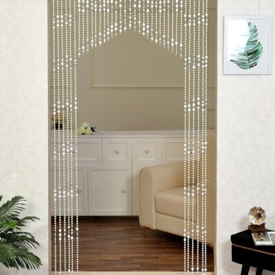 YUKANY PVC Striped Beads String Curtain for Elegant Room Dividers