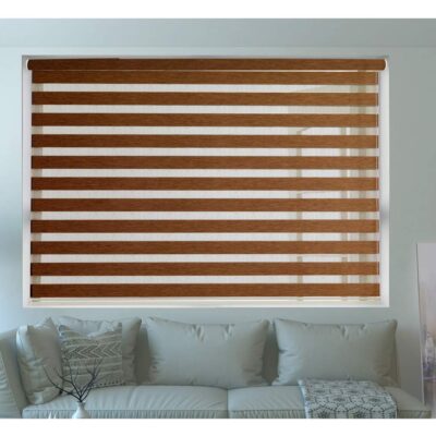 Zebra Wooden Blinds: Stylish Brown Window Treatments for Home and Outdoors