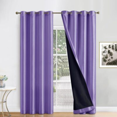 100% Blackout 8 Feet Long Curtains Set of 2 for Home Decor