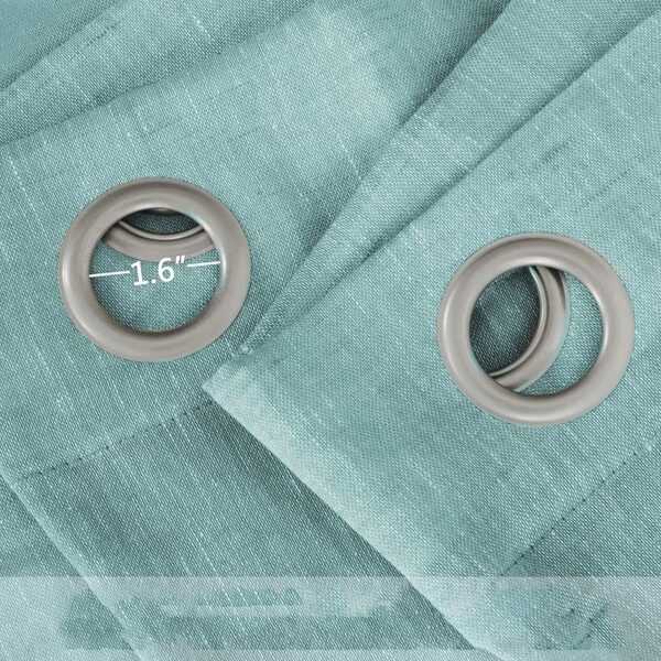 Elegant Aqua Sheer Curtains for 9-Foot Doors - Premium Cotton Linen Decor - Image 3