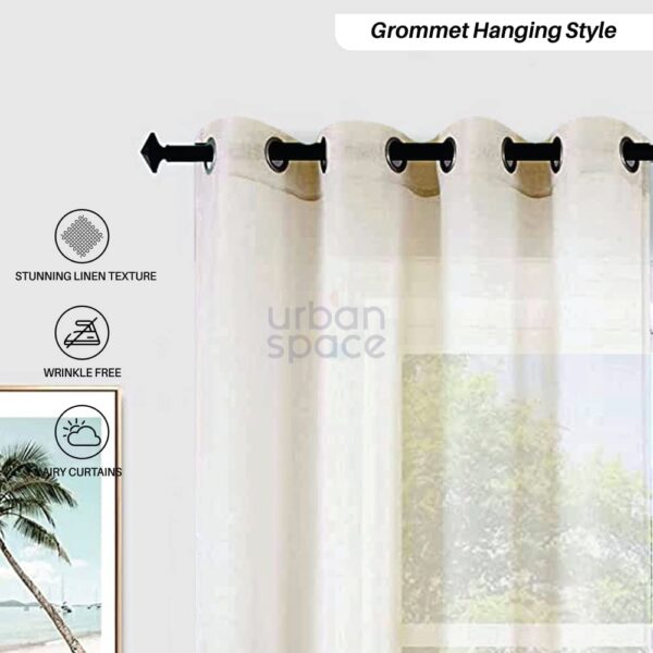 Urban Space Sheer Curtains: Stylish Buttercream Room Darkening Door Panels Set - Image 3