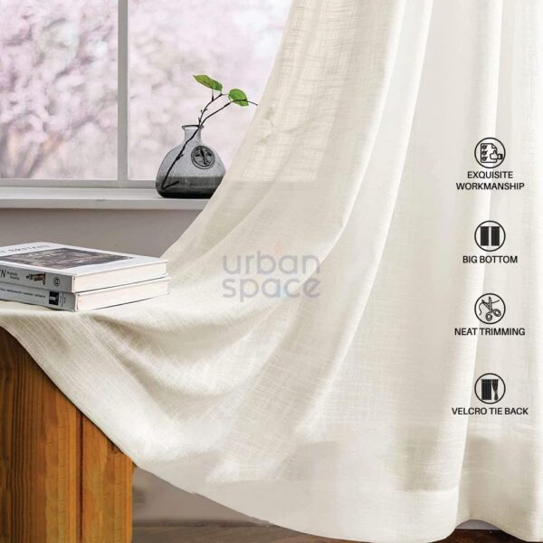 Urban Space Sheer Curtains: Stylish Buttercream Room Darkening Door Panels Set - Image 4