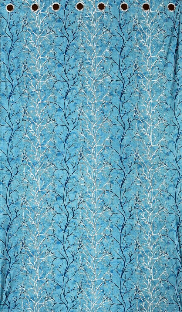 Aqua Polyester Room Darkening Curtains for Living Room or Bedroom Decor - Image 3