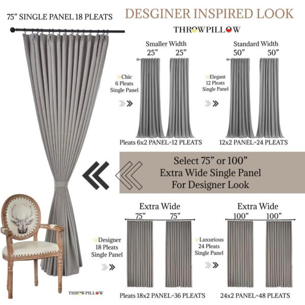 Custom Greyish Brown Pinch Pleated Curtains for Stylish Living Spaces - Image 3