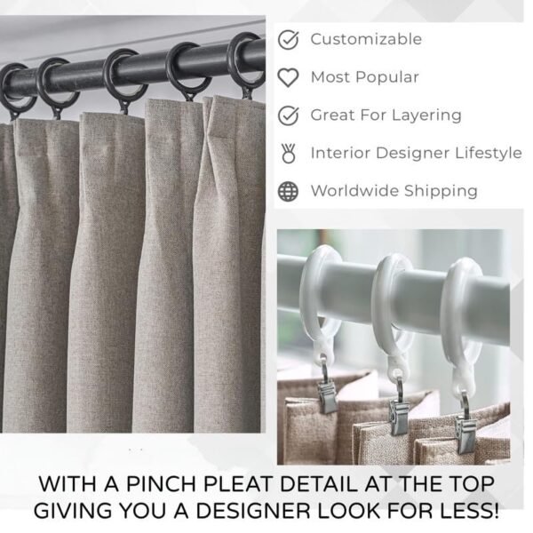 Custom Greyish Brown Pinch Pleated Curtains for Stylish Living Spaces - Image 7