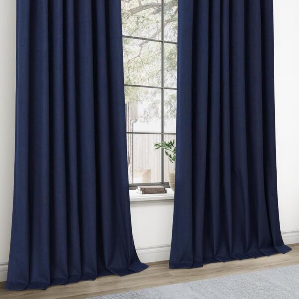 Luxury Navy Blue Pinch Pleated Curtains for Living Room and Bedroom Decor - Image 6