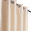 Elegant Cream Solid Curtains for Doors - 7 Feet, Pack of 2 - Image 2