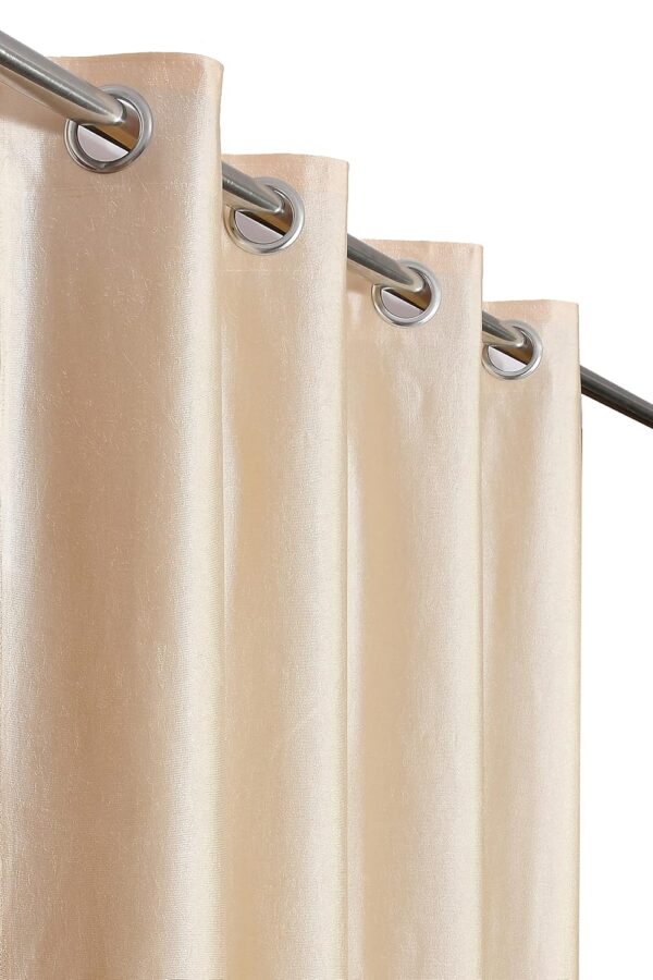 Elegant Cream Solid Curtains for Doors - 7 Feet, Pack of 2 - Image 2