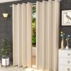 Elegant Cream Solid Curtains for Doors - 7 Feet, Pack of 2 - Image 4