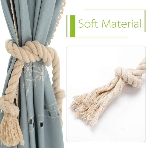 Boho Curtain Tiebacks: Rustic Macrame Ties for Home and Outdoor Drapes - Image 3