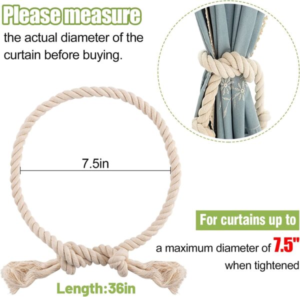 Boho Curtain Tiebacks: Rustic Macrame Ties for Home and Outdoor Drapes - Image 4