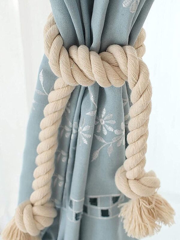 Boho Curtain Tiebacks: Rustic Macrame Ties for Home and Outdoor Drapes - Image 5