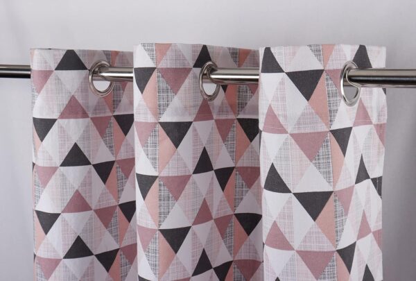 Stylish AIRWILL Cotton Geometrical Door Curtains - Pack of 2, 4ft x 7ft - Image 3