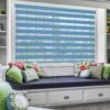 Zebra Blinds: Stylish Blue Polyester Curtains for Windows and Outdoor Spaces - Image 2